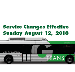 Services Changes Effective Sunday, August 12, 2018