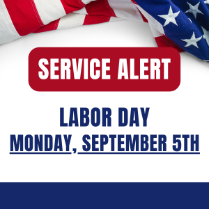 Service Alert Labor Day 2022 (600x600px)