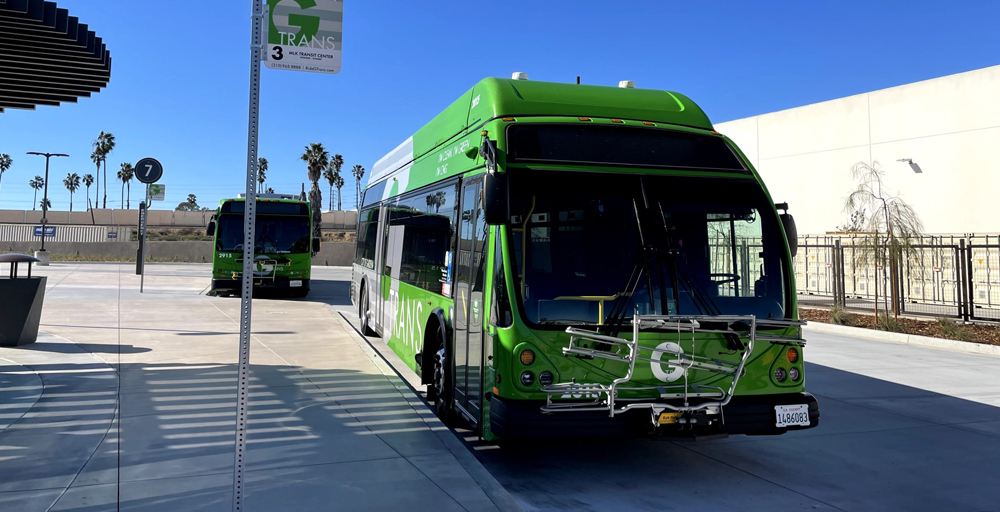 Bus at MLK Transit Center